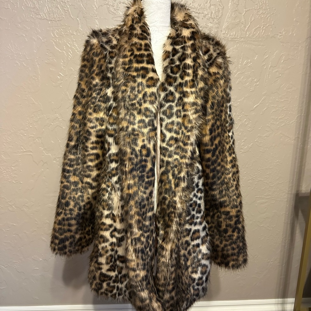 Banana Republic Animal Print Teddy Jacket